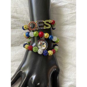 Order of The Eastern Star Bling Beaded Bracelet